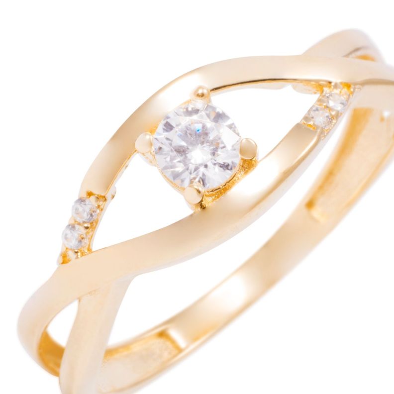 Anillo Compromiso de Oro de 18kt Solitario ondas-1