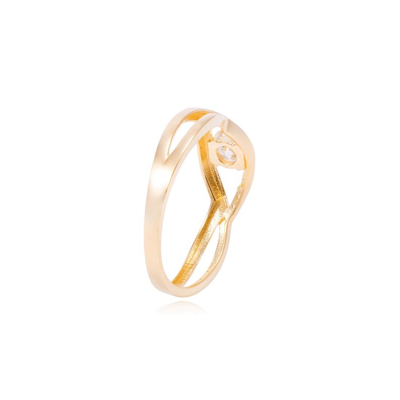 Anillo Compromiso de Oro de 18kt Solitario ondas-2
