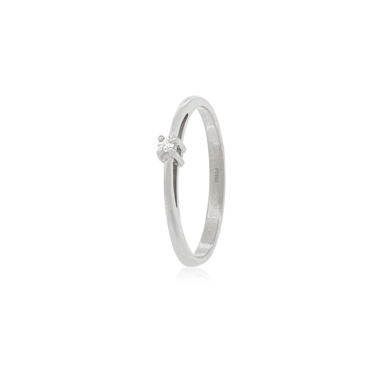 Anillo Compromiso Platino Mónaco Solitario de 3ptos-0