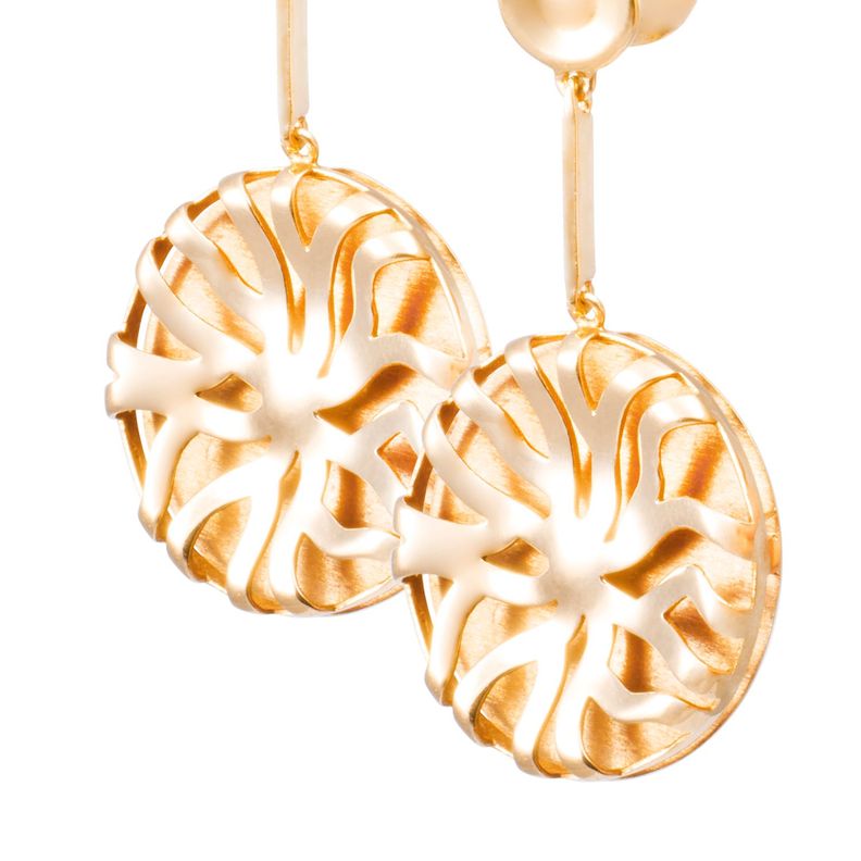Aros Oro Amarillo 18kt Circulares Calados-1