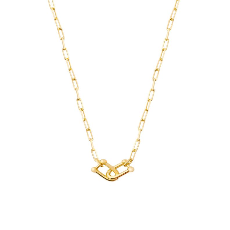 Collar de Plata Esterlina 925 Enlazados Revestido en Oro 18kt-0