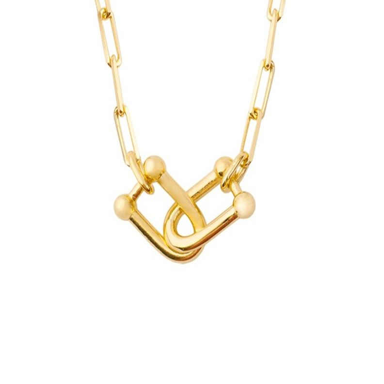 Collar de Plata Esterlina 925 Enlazados Revestido en Oro 18kt-1