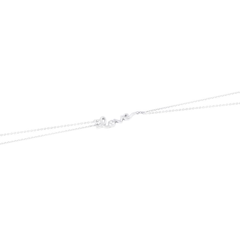 Pulsera Oro Blanco 18kt Tipo Anillo Love Diamante 1 Pts-0