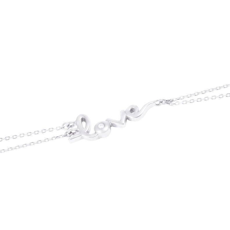 Pulsera Oro Blanco 18kt Tipo Anillo Love Diamante 1 Pts-1