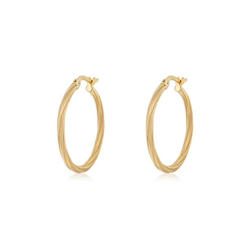 Aros de Oro 18kt Argollas Torcida Mediana-0