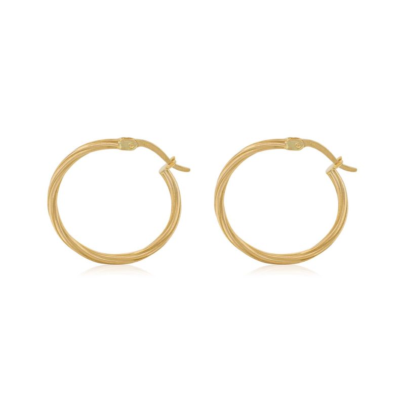 Aros de Oro 18kt Argollas Torcida Mediana-1