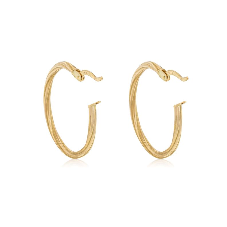 Aros de Oro 18kt Argollas Torcida Mediana-2
