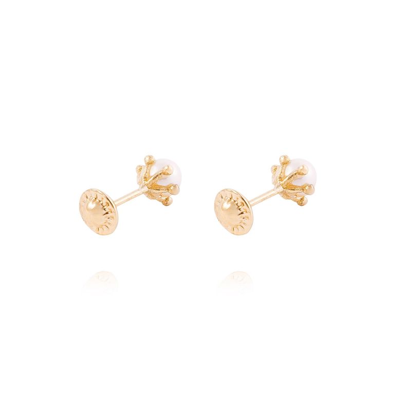 Aros de Oro 18kt Perla cultivada Pistilo 4,0 mm, Abridor.-2