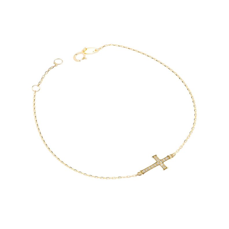 Pulsera de Oro 18kt Cruz Circon-2