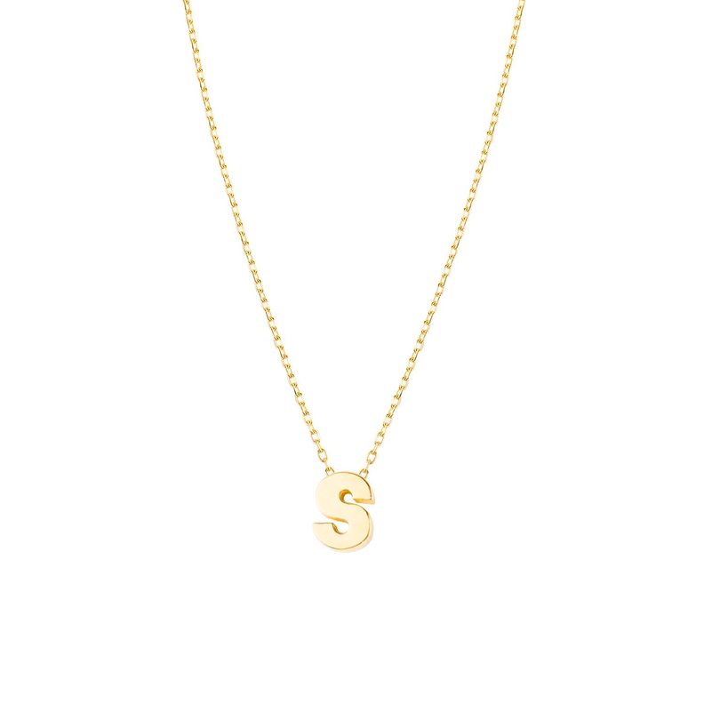 Collar de Oro 18kt Letra S-1