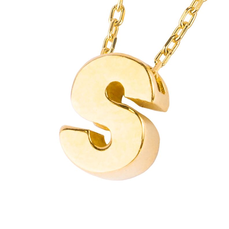 Collar de Oro 18kt Letra S-2