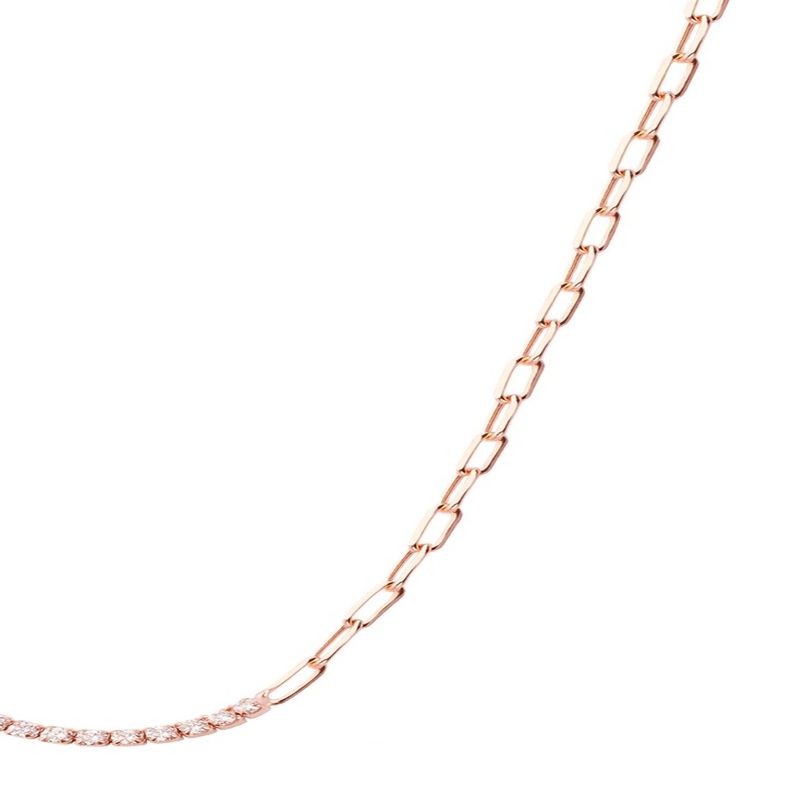 Collar de Plata Esterlina 925 Eslabones Rose Revestido en Oro 18kt-1