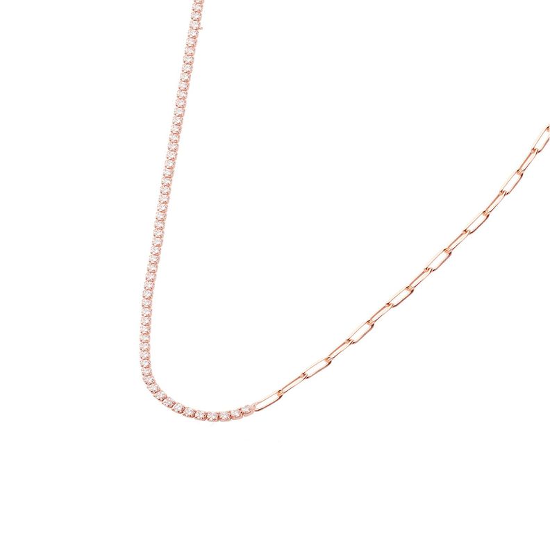 Collar de Plata Esterlina 925 Eslabones Rose Revestido en Oro 18kt-2