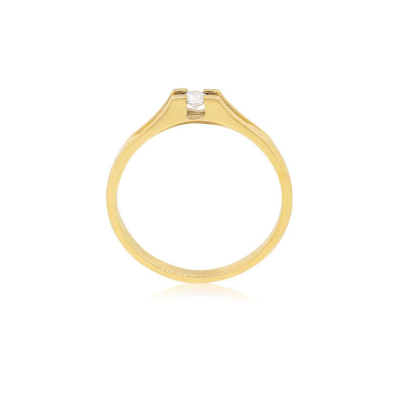 Anillo Compromiso Oro Amarillo 18kt  Milán 1x14ptos Diamante-1