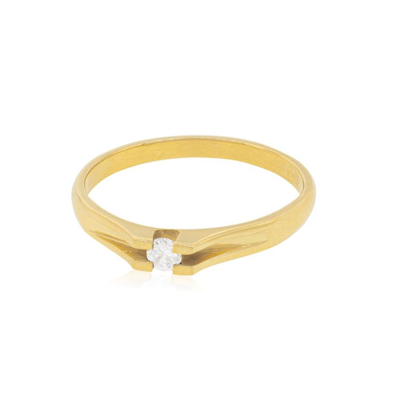 Anillo Compromiso Oro Amarillo 18kt  Milán 1x14ptos Diamante-2