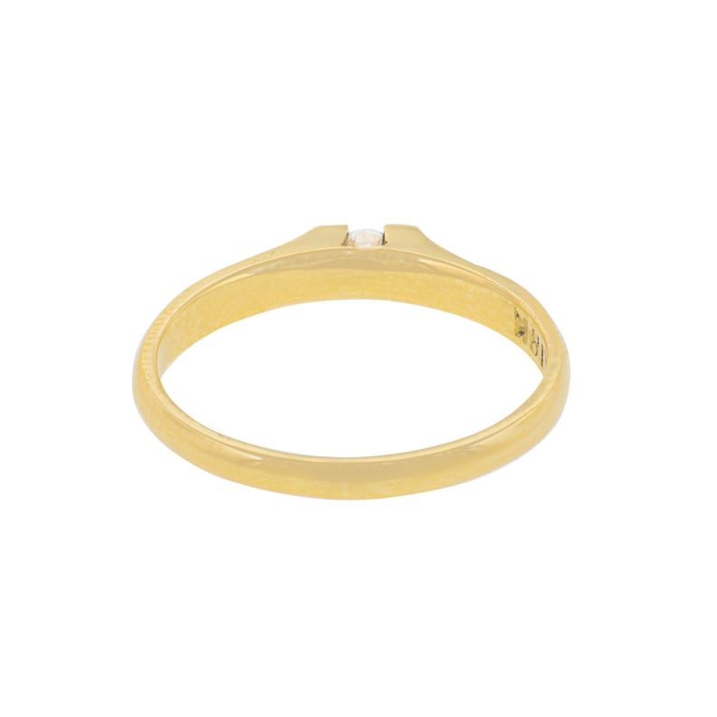 Anillo Compromiso Oro Amarillo 18kt  Milán 1x14ptos Diamante-3