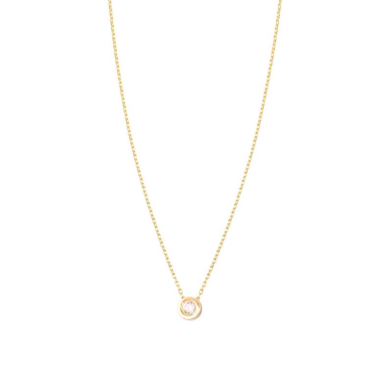 Diamante Collar de Oro Amarillo 18kt Punto de Luz 6 Pts-2