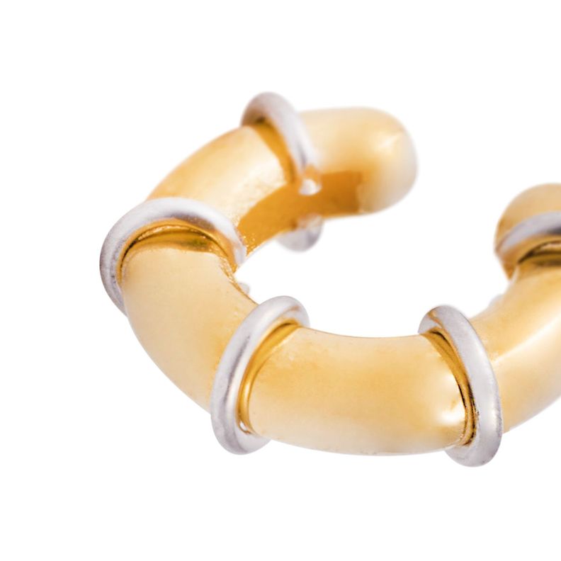 Piercing de Plata Esterlina 925 Earcuff bicolor Bañado en Oro 14kt-1