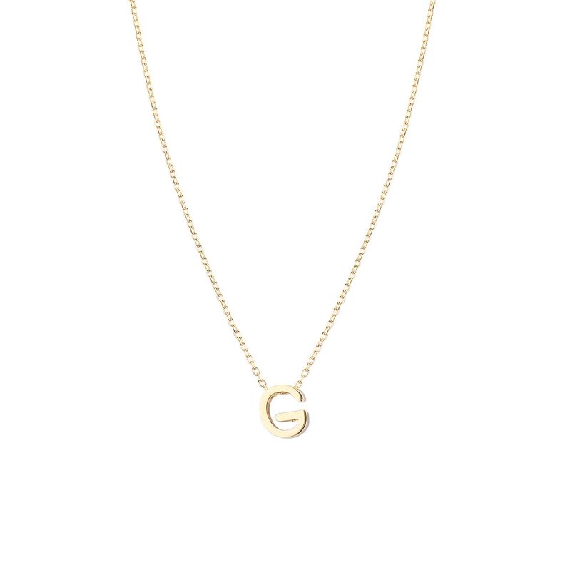Collar de Plata Esterlina 925 Letra G Revestido en Oro 18kt-0