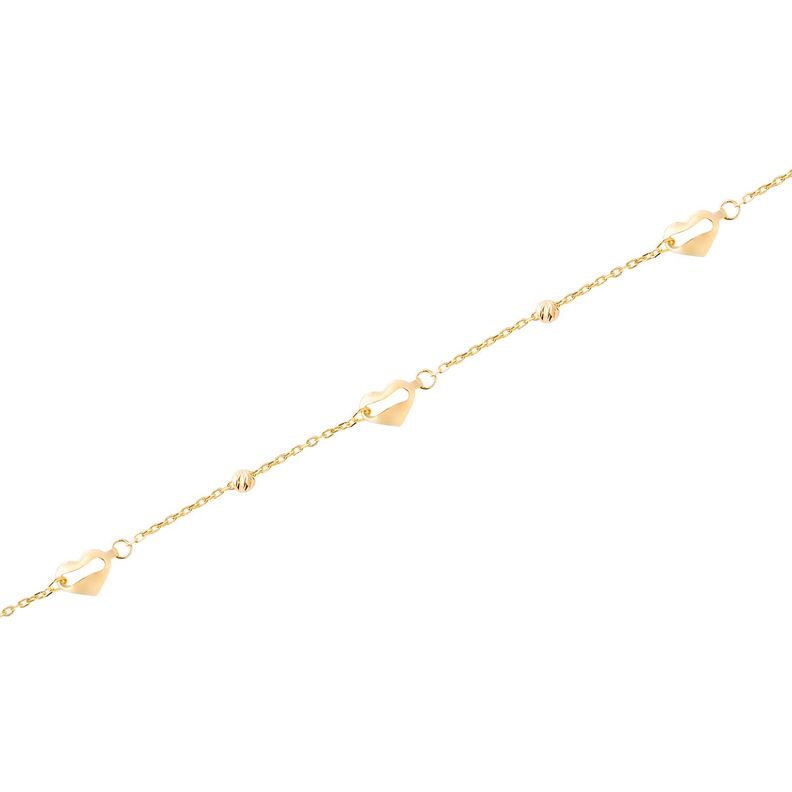 Pulsera Oro Amarillo 18kt Modelo Corazón Delicado-0