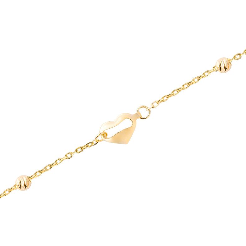 Pulsera Oro Amarillo 18kt Modelo Corazón Delicado-1