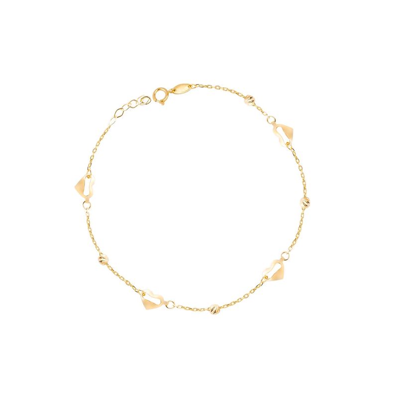 Pulsera Oro Amarillo 18kt Modelo Corazón Delicado-2