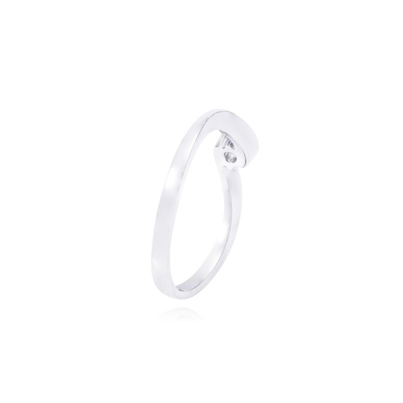 Anillo Compromiso de Oro de 18kt Solitario 12 puntos de diamante-2