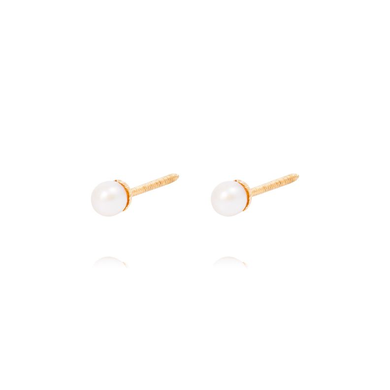 Aros Oro Amarillo 18kt Perla Cultivada 4mm-0