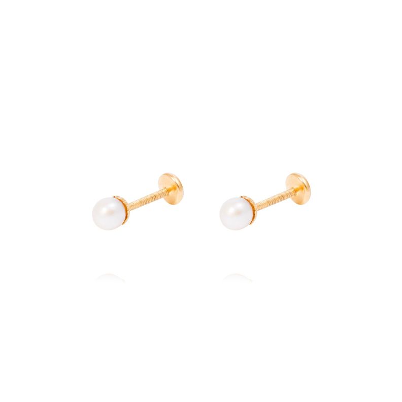 Aros Oro Amarillo 18kt Perla Cultivada 4mm-1