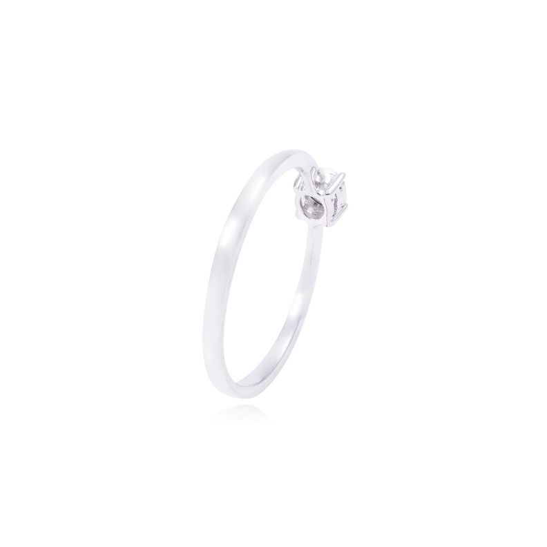 Anillo Compromiso de Oro de 18kt Solitario 3 puntos de diamante-2