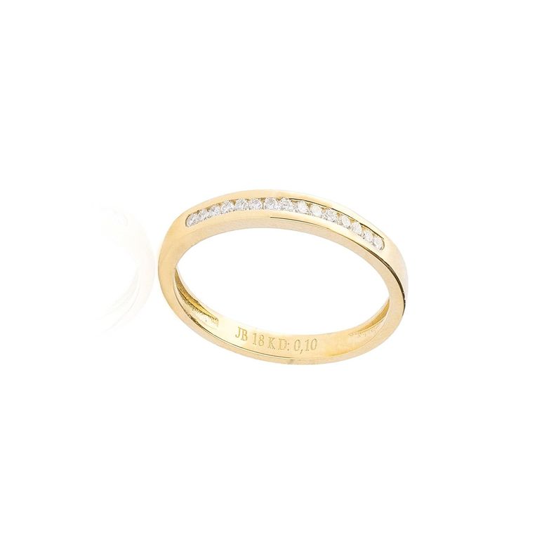 Anillo Oro Amarillo 18kt Diamantes 10 Pts Riel-2