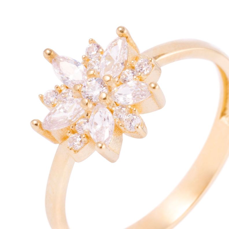 Anillo de Oro 18kt Rosetón Circón-1