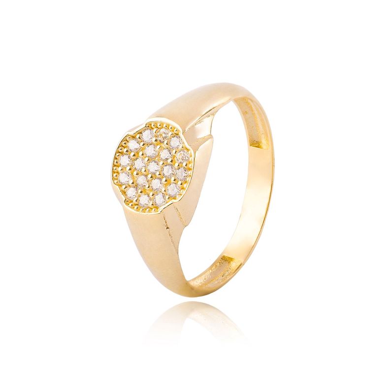 Anillo de Oro 18kt Sello Circon 1263-0