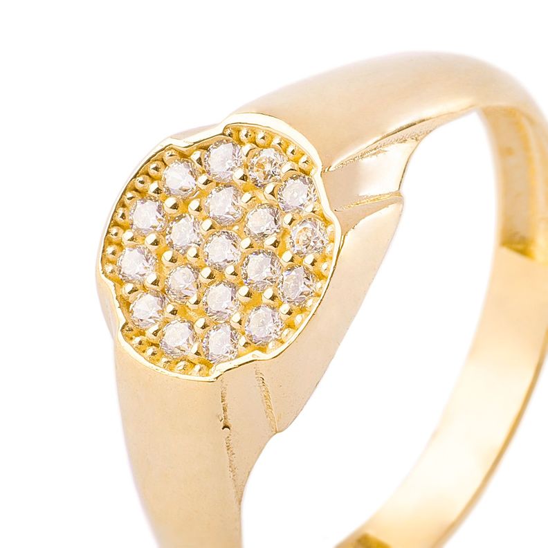 Anillo de Oro 18kt Sello Circon 1263-1