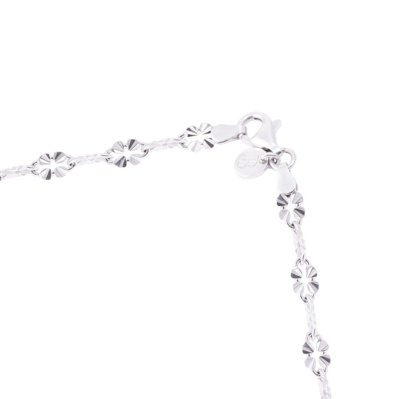Collar de Plata Esterlina 925 Flor Cuatro Petalos-2