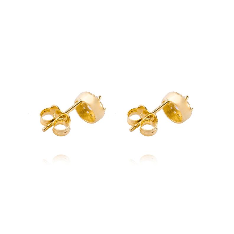Aros de Oro 14kt Circonita Destellante 4mm-2