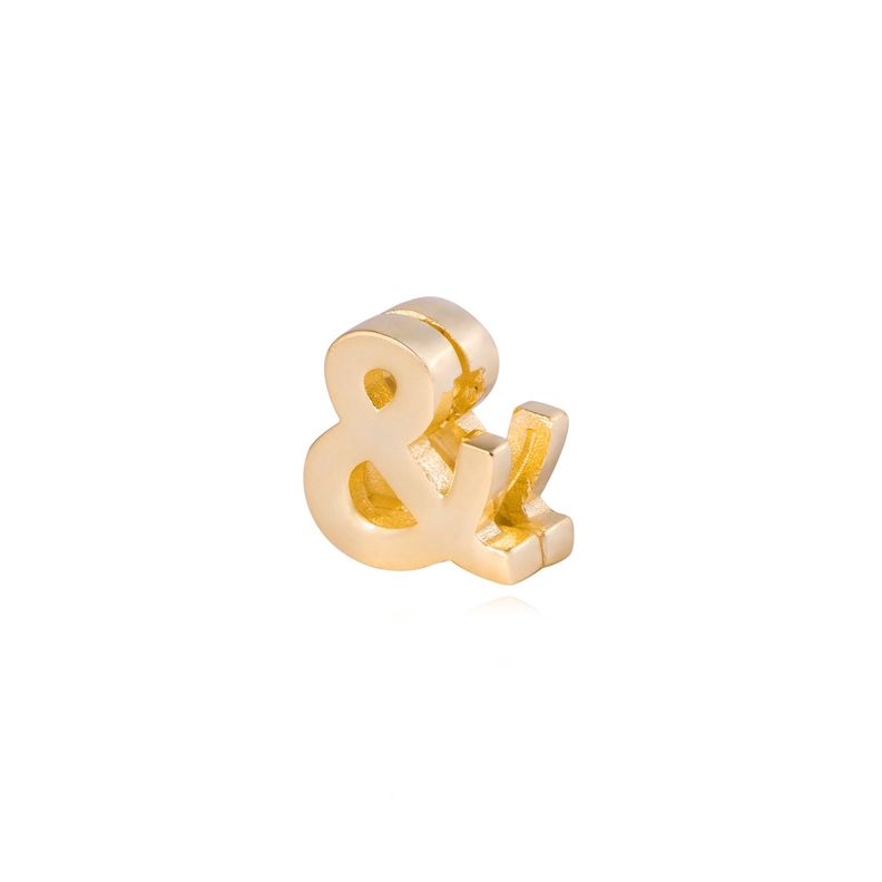 Dije de Plata broche Letra & Revestido en Oro 18kt-1