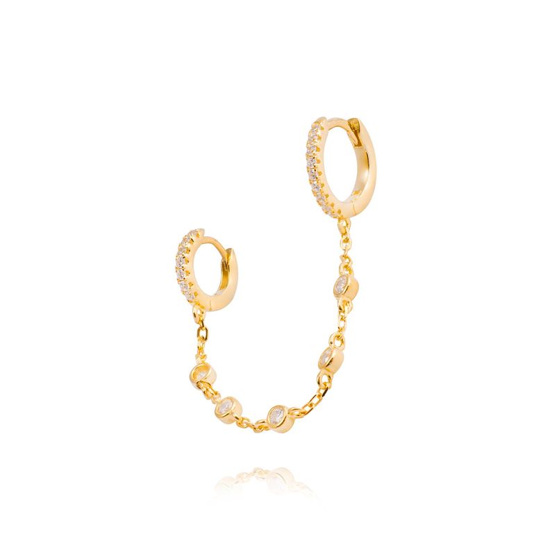 Piercing de Plata Esterlina 925 Argollas colgantes Bañado en Oro 14kt-0