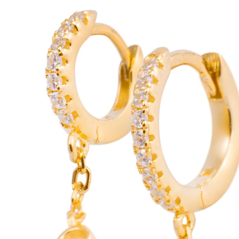Piercing de Plata Esterlina 925 Argollas colgantes Bañado en Oro 14kt-1
