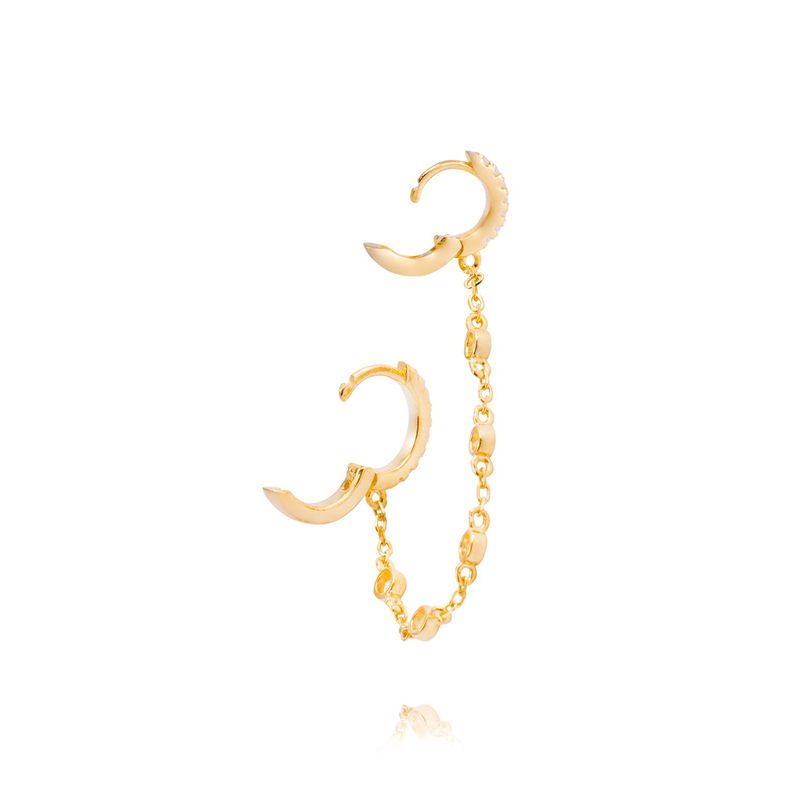 Piercing de Plata Esterlina 925 Argollas colgantes Bañado en Oro 14kt-2