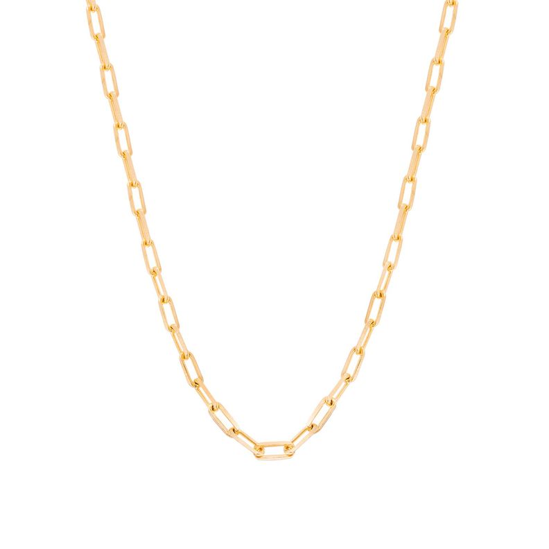 Collar de Plata Esterlina 925 Eslabones medianos Bañado en Oro 14kt-0