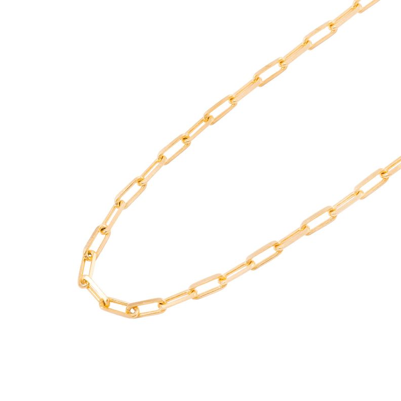 Collar de Plata Esterlina 925 Eslabones medianos Bañado en Oro 14kt-1