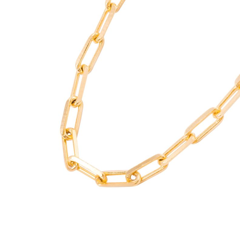 Collar de Plata Esterlina 925 Eslabones medianos Bañado en Oro 14kt-2