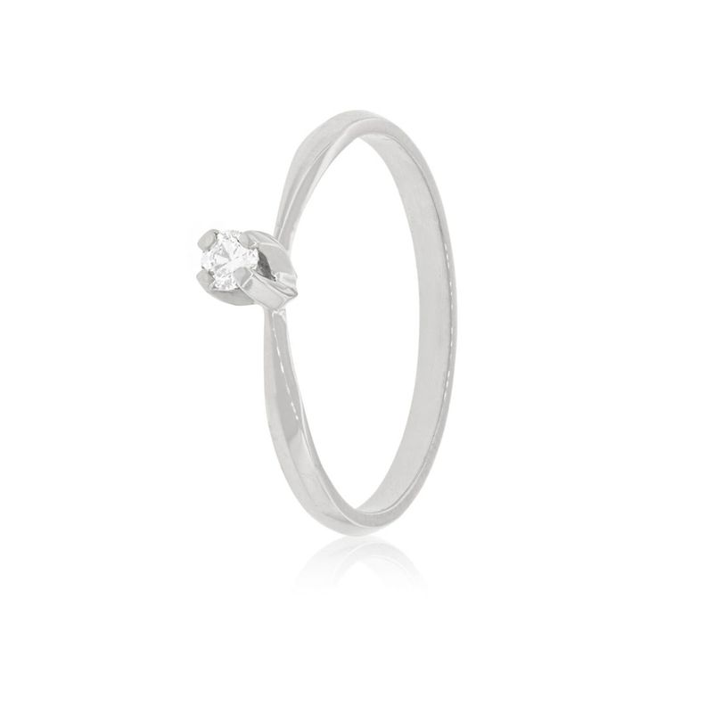 Anillo Compromiso Oro Blanco 18kt Niza Solitario de 12ptos-0