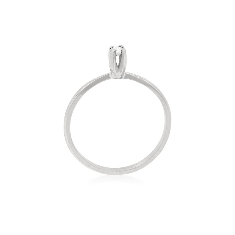 Anillo Compromiso Oro Blanco 18kt Niza Solitario de 12ptos-1