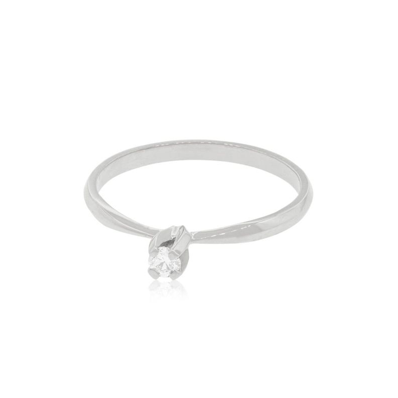 Anillo Compromiso Oro Blanco 18kt Niza Solitario de 12ptos-2
