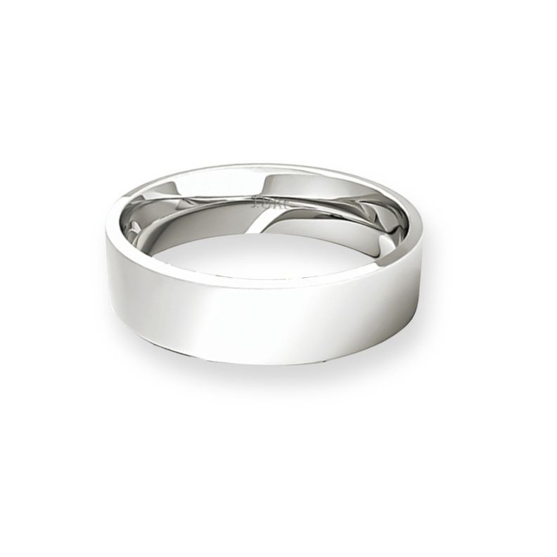 Argolla Matrimonio de Oro Blanco 18kt Tubo ErgoFit Sagres de 5,0mm-1