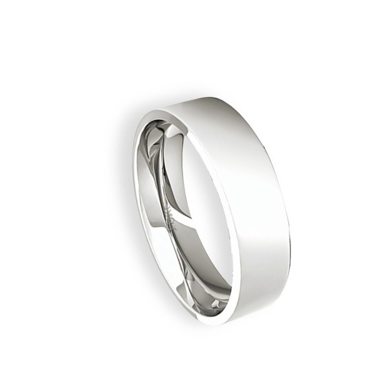 Argolla Matrimonio de Oro Blanco 18kt Tubo ErgoFit Sagres de 5,0mm-2