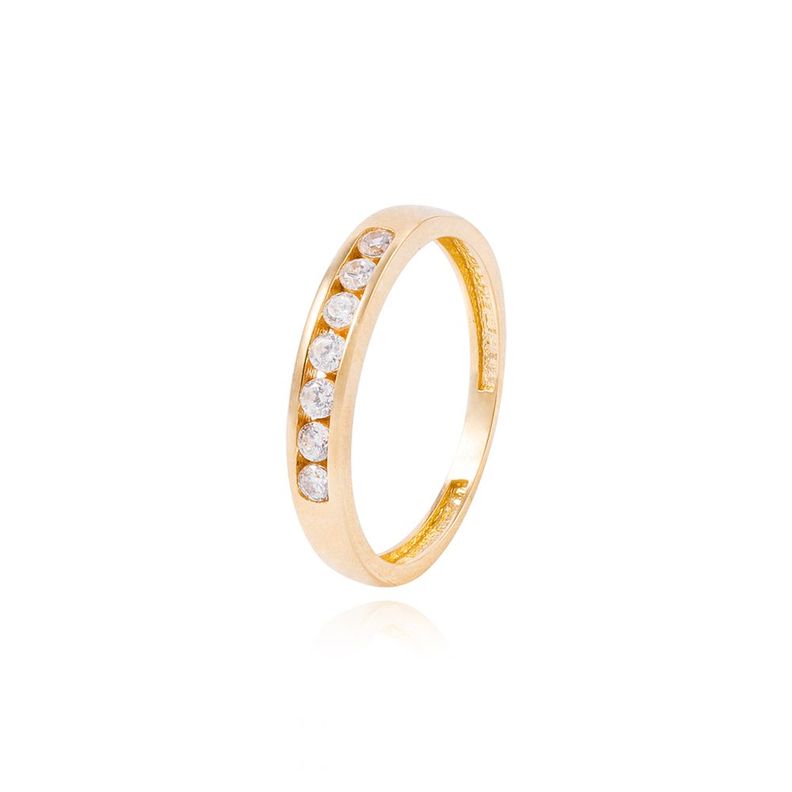 Anillo Compromiso de Oro 18Kt Circon en Riel-0