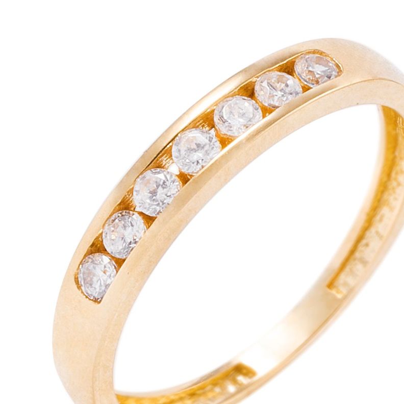 Anillo Compromiso de Oro 18Kt Circon en Riel-1